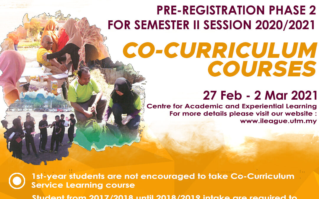 PRE-REGISTRATION FOR CO-CURRICULUM COURSES (PHASE II)