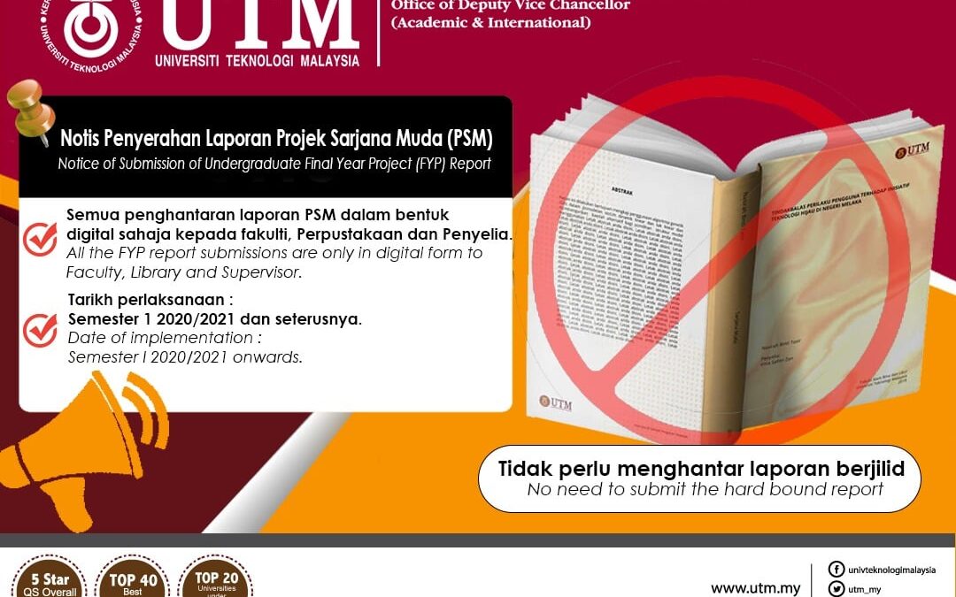 Notice of Submission of Undergraduate Final Year Project (FYP) Report